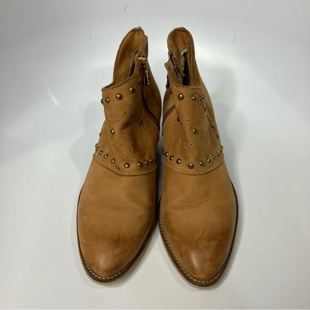 Pratesi studded Leather ankle boots cognac size 39‎